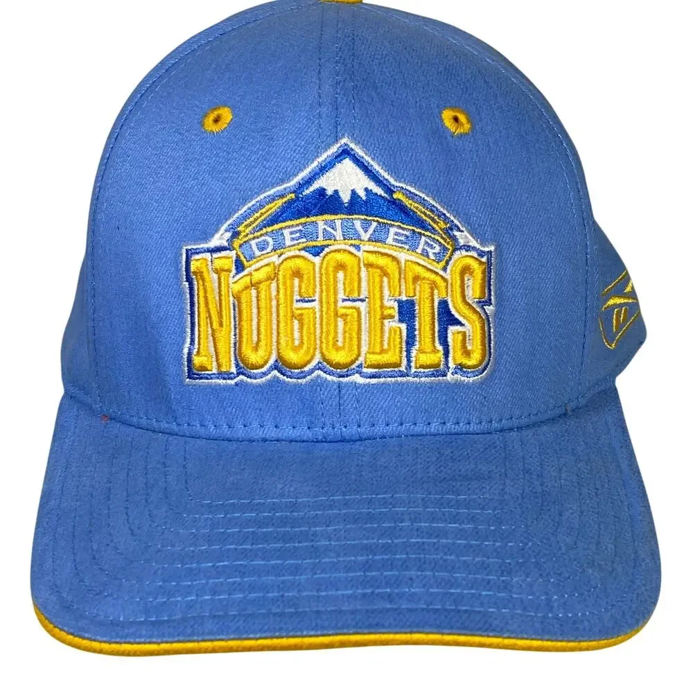 Vintage Reebok NBA Denver Nuggets Hat Cap One Size Stretch Embroidered Team Logo